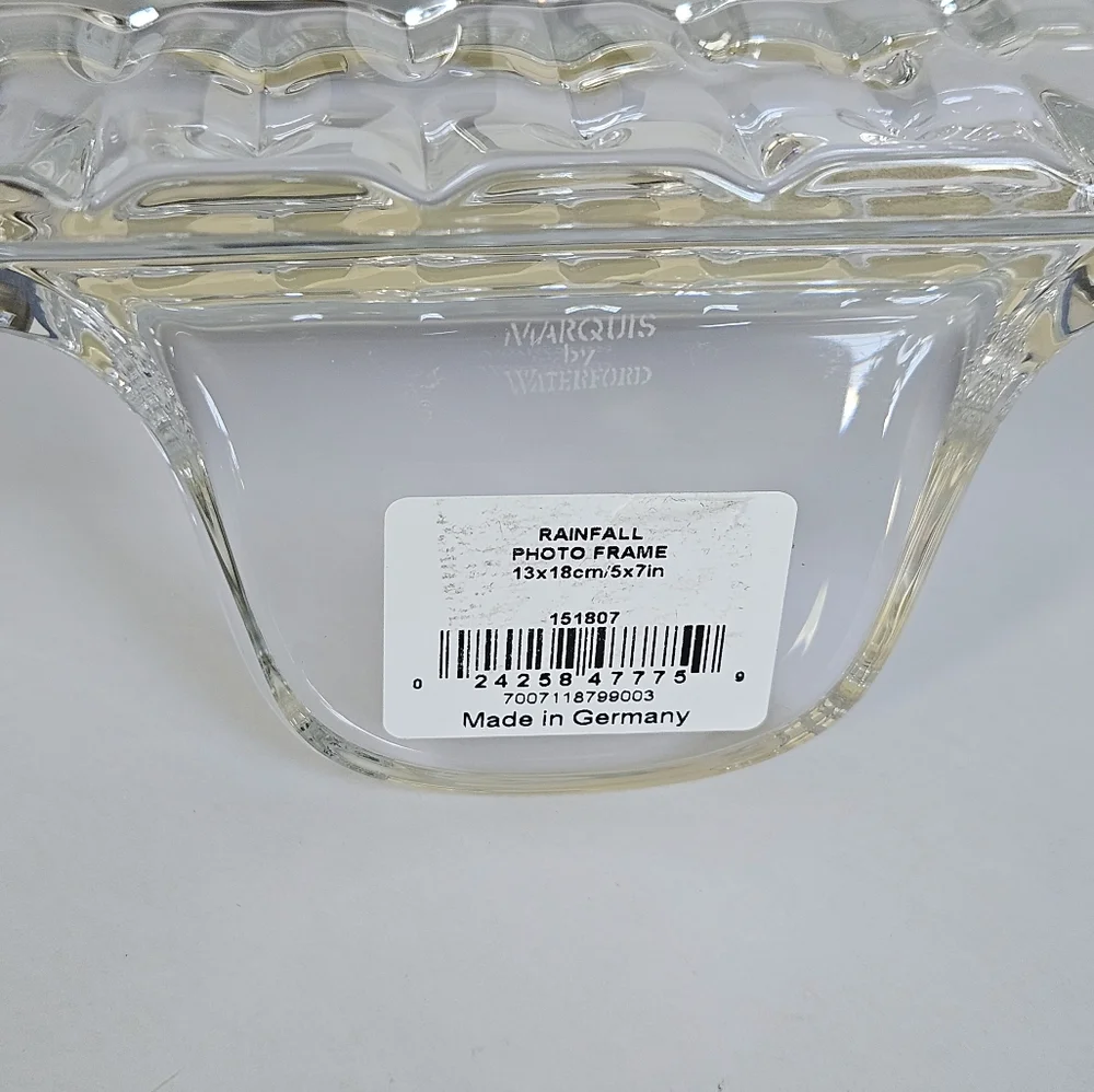 Waterford Crystal Rainfall Frame-Holds picture Portion H 10.75